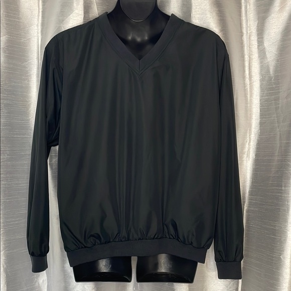 Wedge Men’s Large Reversible V Neck Black Tan Windbreaker - Picture 1 of 7